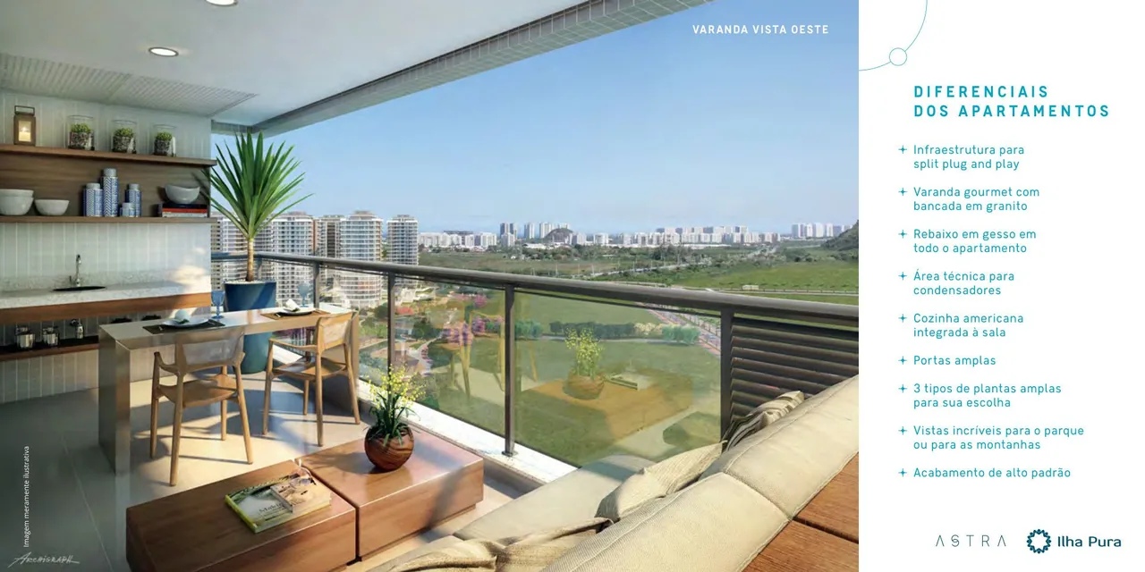 Varanda gourmet com bancada em granito — decorado Astra